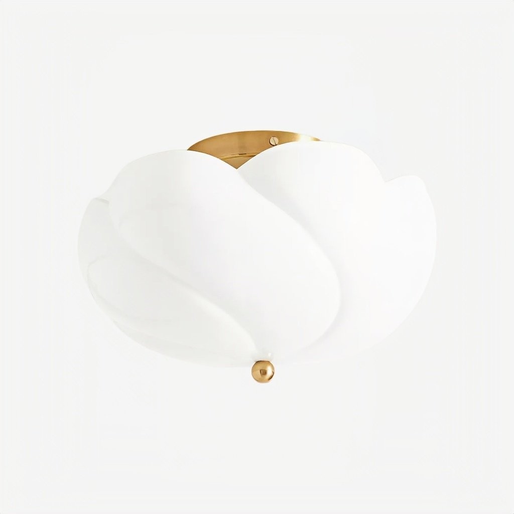 Modo plafondlamp - Minimalistische glazen kap met slank messing frame voor eetkamer of kantoor HL1908