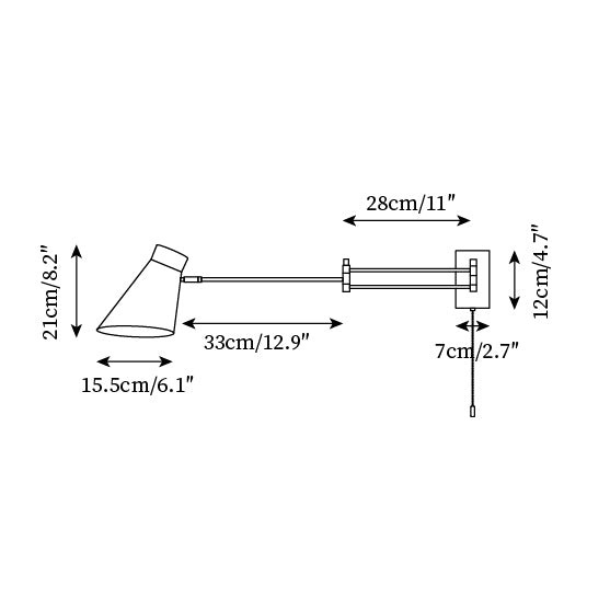 Moderne eenvoudige metalen schommellamp met stekker HL1074