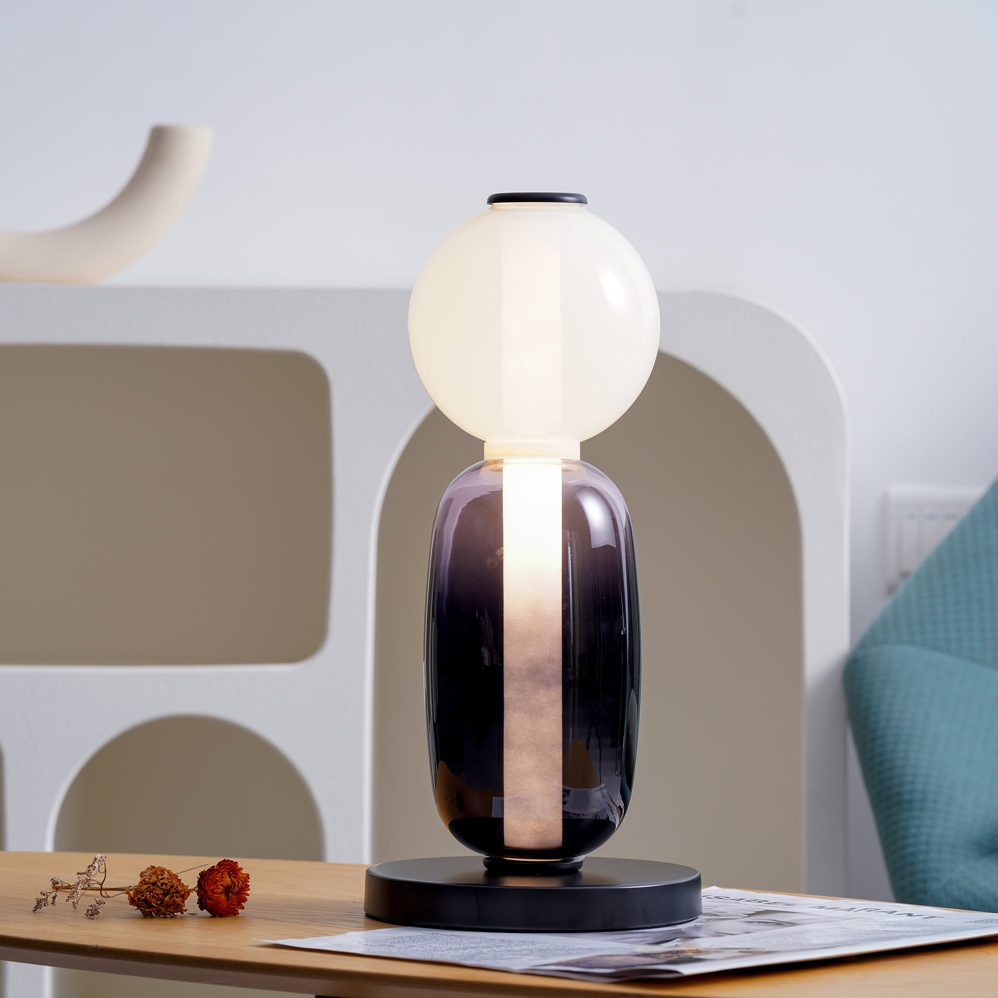 Nordic Minimalistische Creatieve Luxe Kalebas Glazen Tafellamp HL408