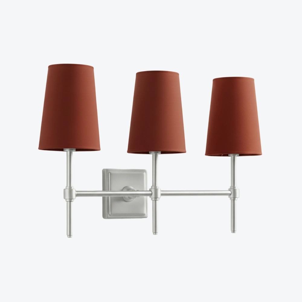 Derlina Witte Linnen Wandlamp – Retro Metalen Verlichtingsarmatuur met Meerdere Hoofden HL1433