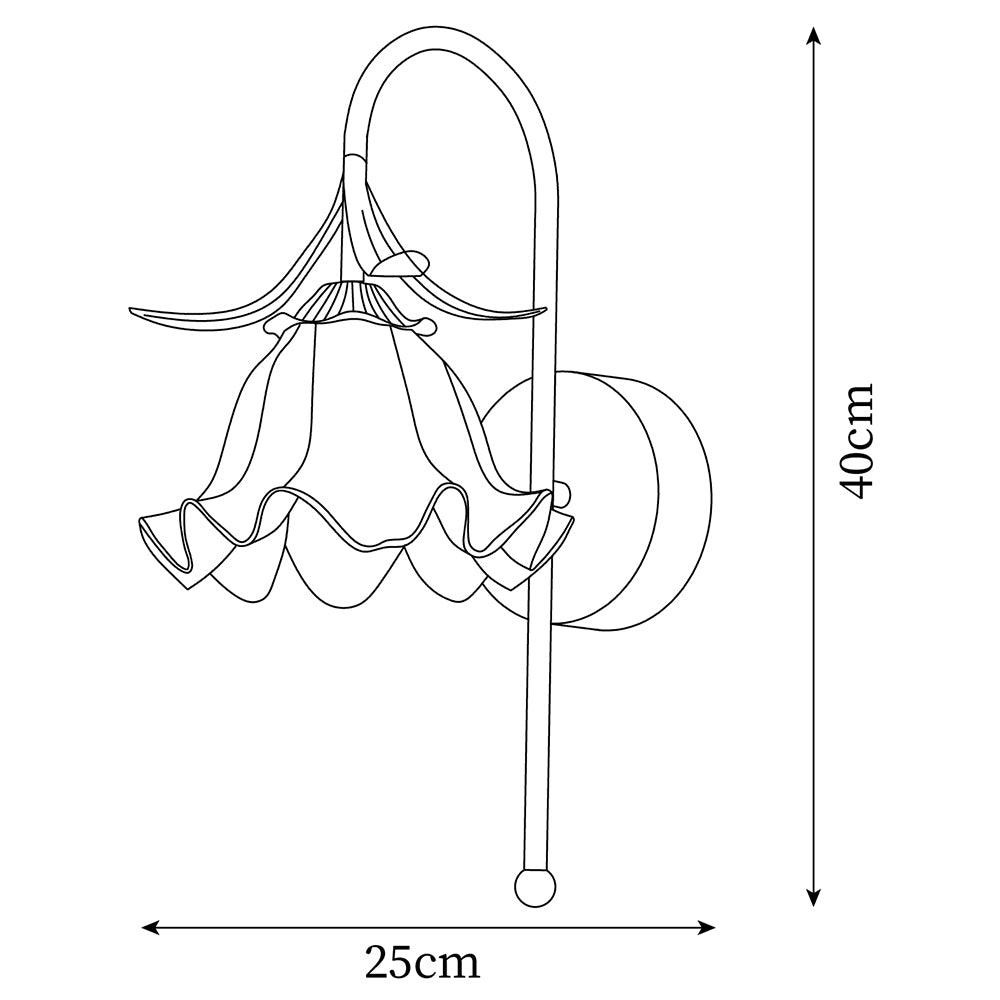Franse crèmekleurige bloemenwandlamp HL582