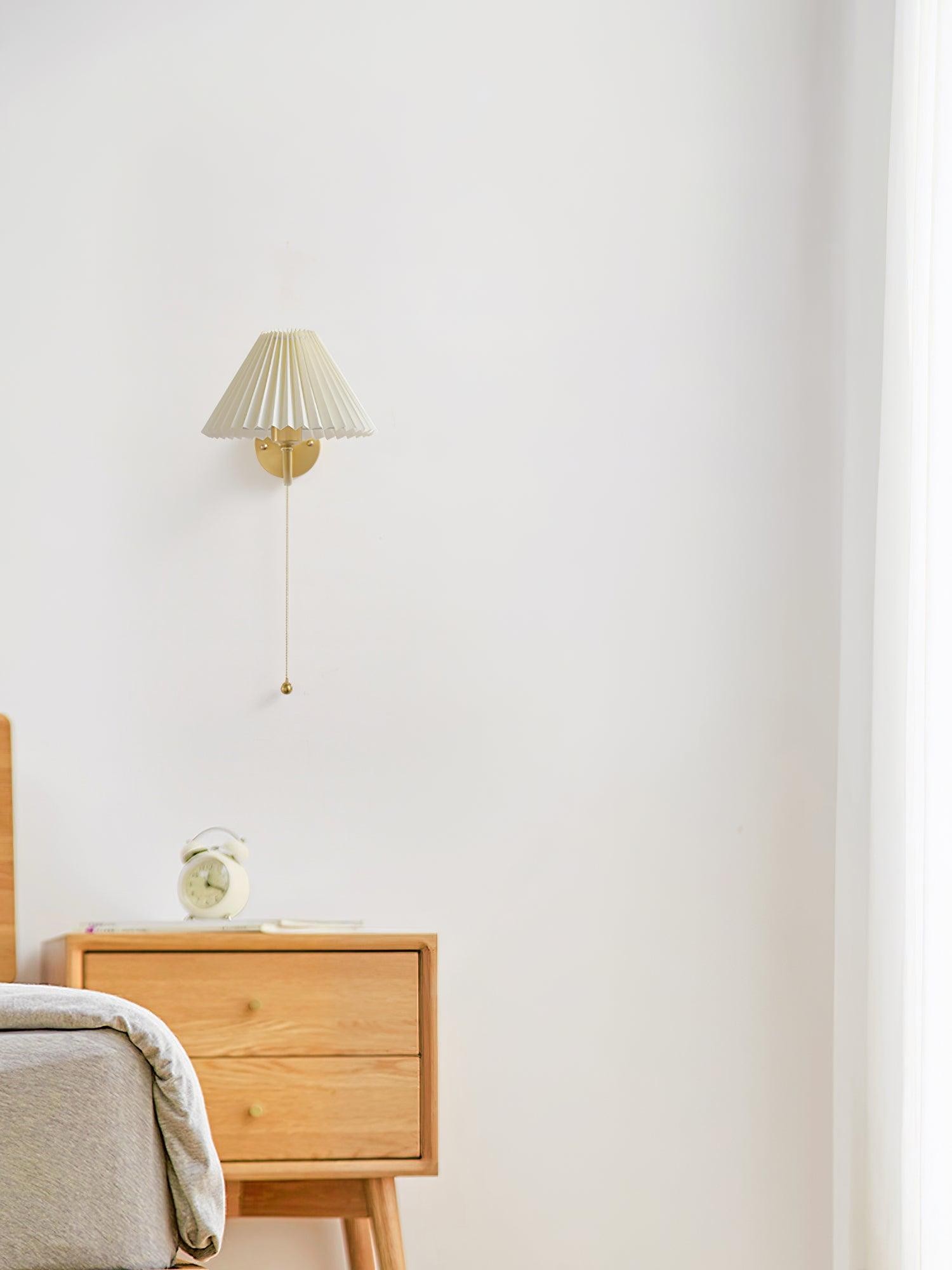 Moderne minimalistische luxe stoffen messing wandlamp voor woonkamer HL808