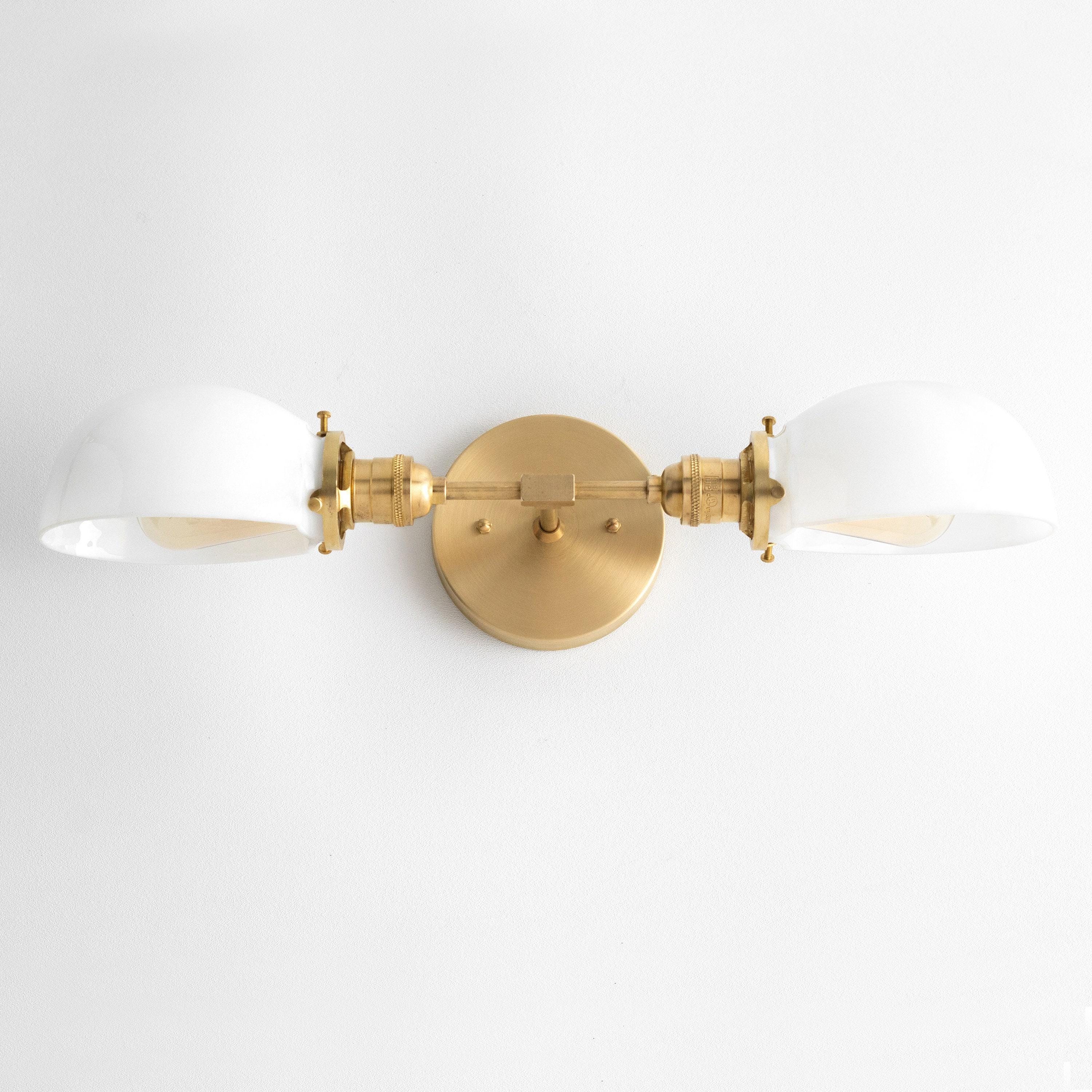 Ornato Luxe Mid-Century Vanity Light - Badkamerarmatuur van messing met opaalglas HL1688