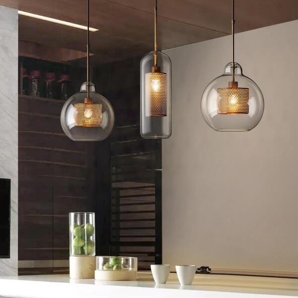 Vintage Glazen Hanglamp Industriele Woonkamer HL41