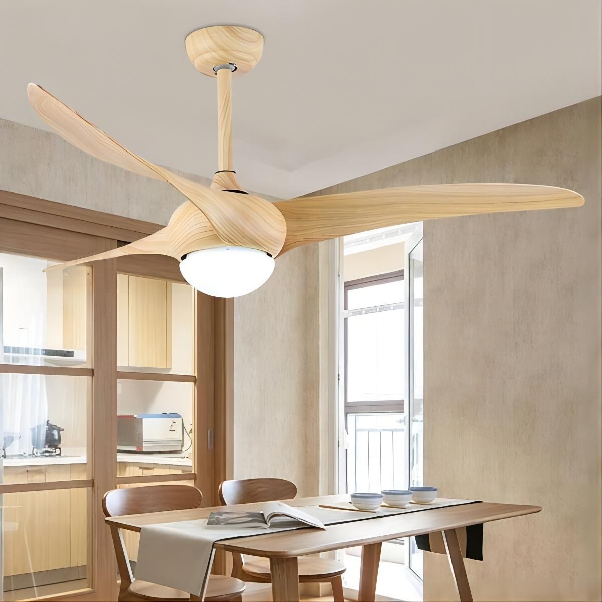 Scandinavische binnen LED metalen plafondventilator HL54