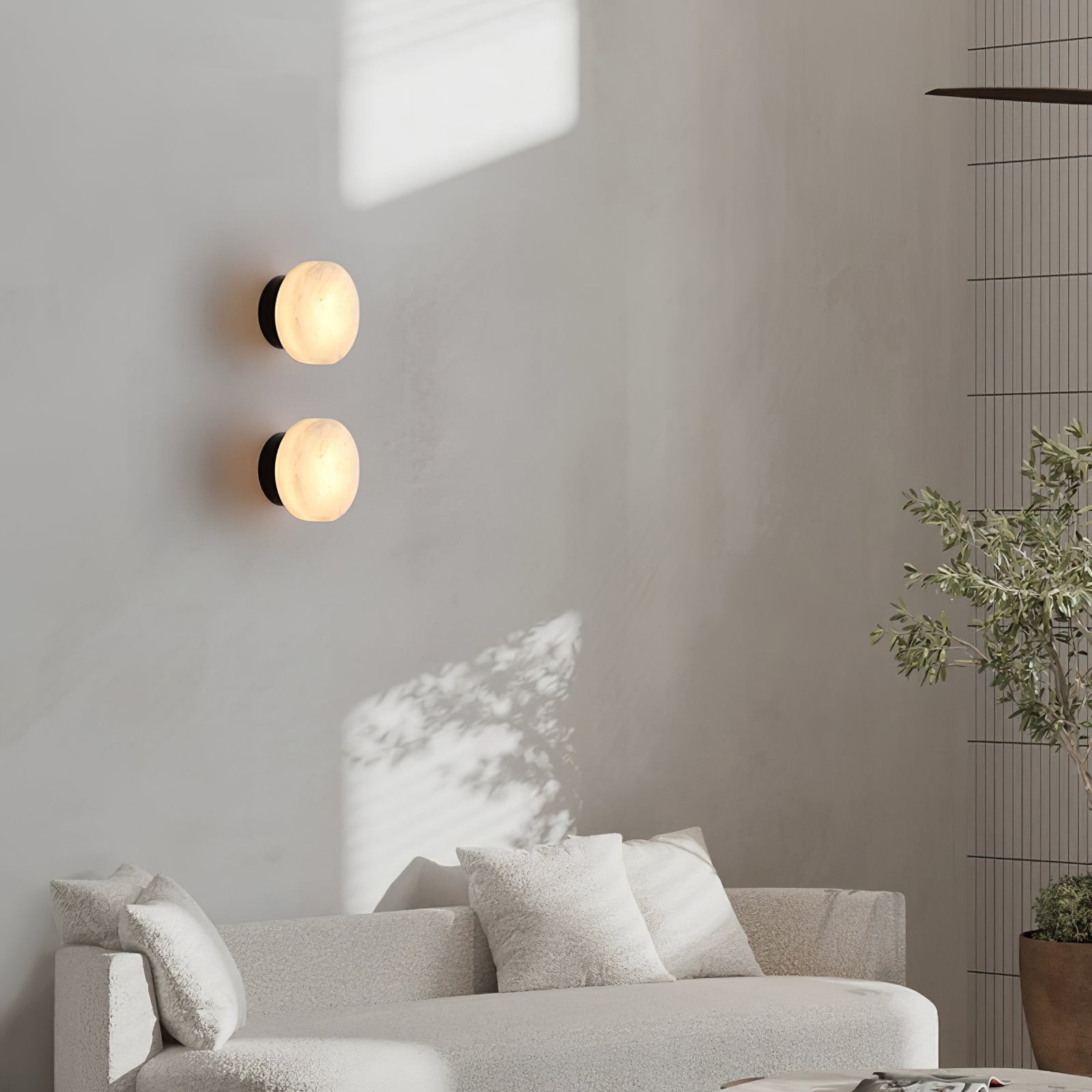 Cilindrische albasten wandlamp HL3202