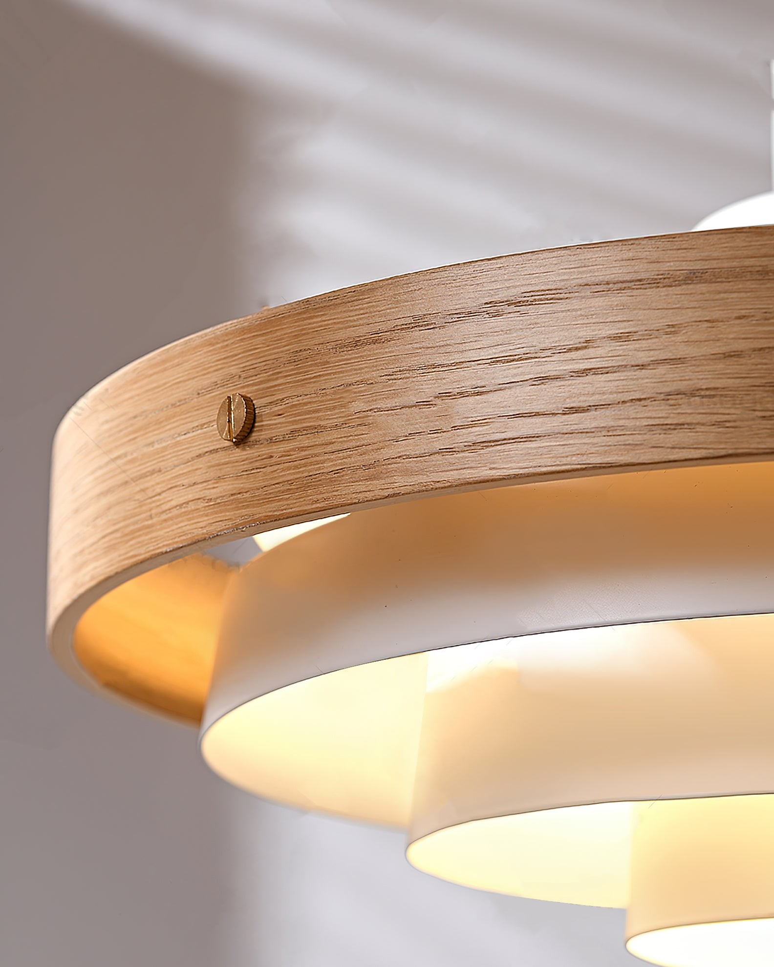 Vintage houten hanglamp met zwenkarm HL1086