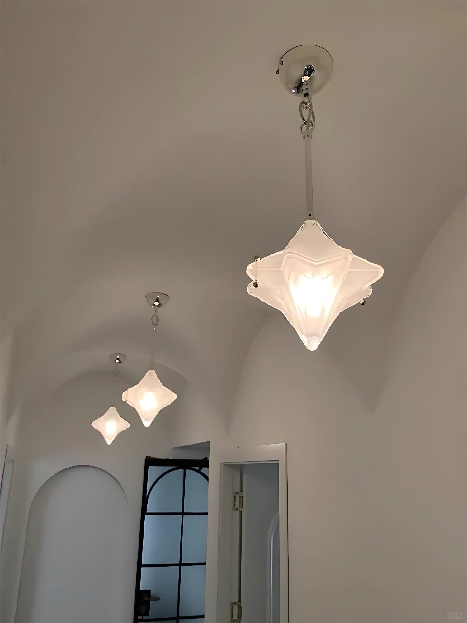 Art Deco Astris Elara Star hanglamp - hanglamp van matglas met geometrische stijl HL1792