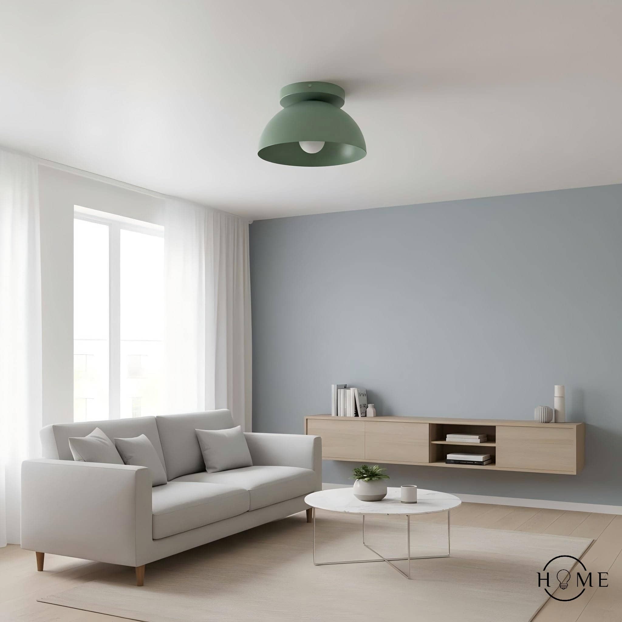 Metio Dome Shade Plafondlamp - Moderne Gekleurde Metalen Lamp voor Woonkamer en Slaapkamer HL1733
