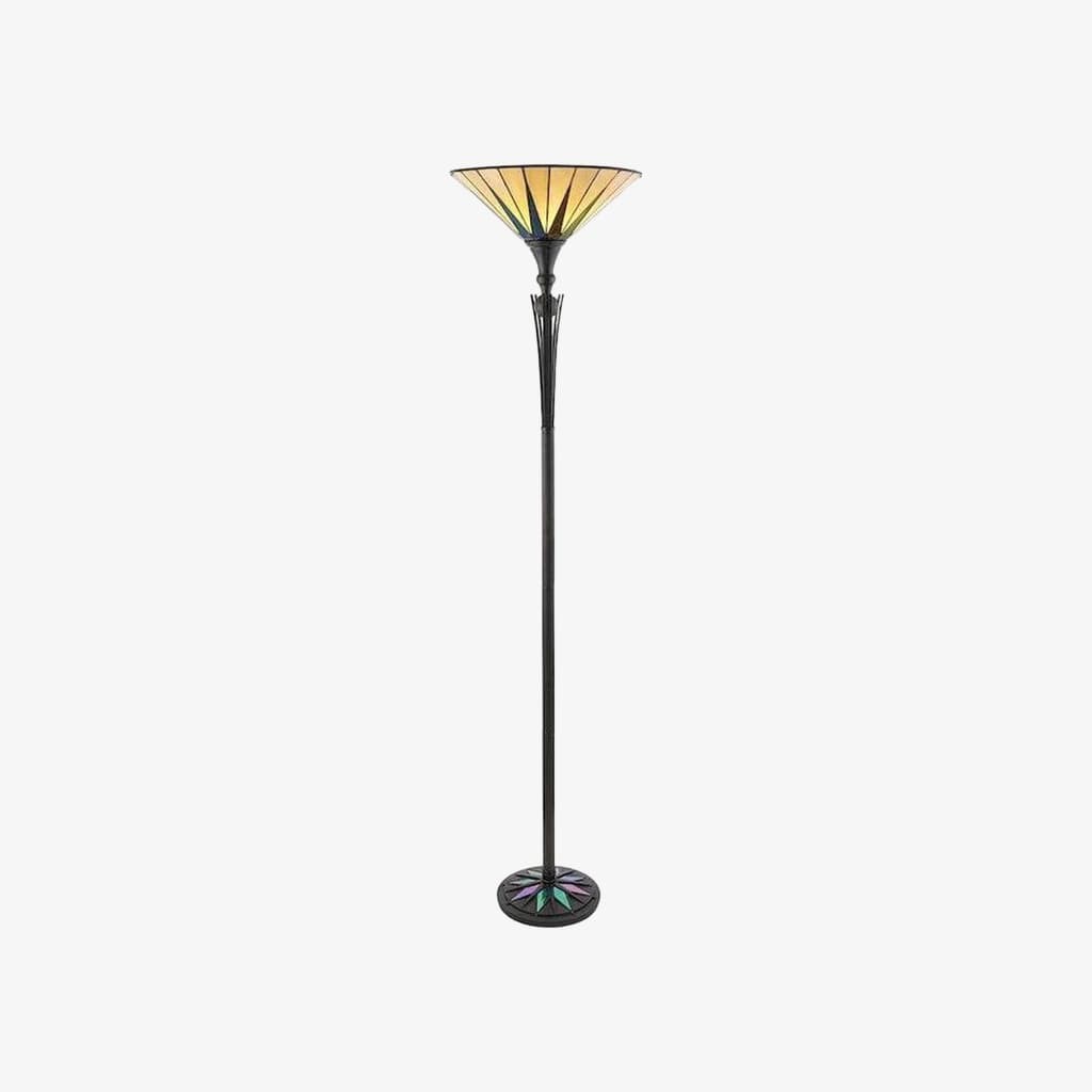 TF Dark Star Staande Lamp met Sterpatroon van Gebrandschilderd Glas - Uplighter in Tiffany-stijl voor Woonkamers HL2225