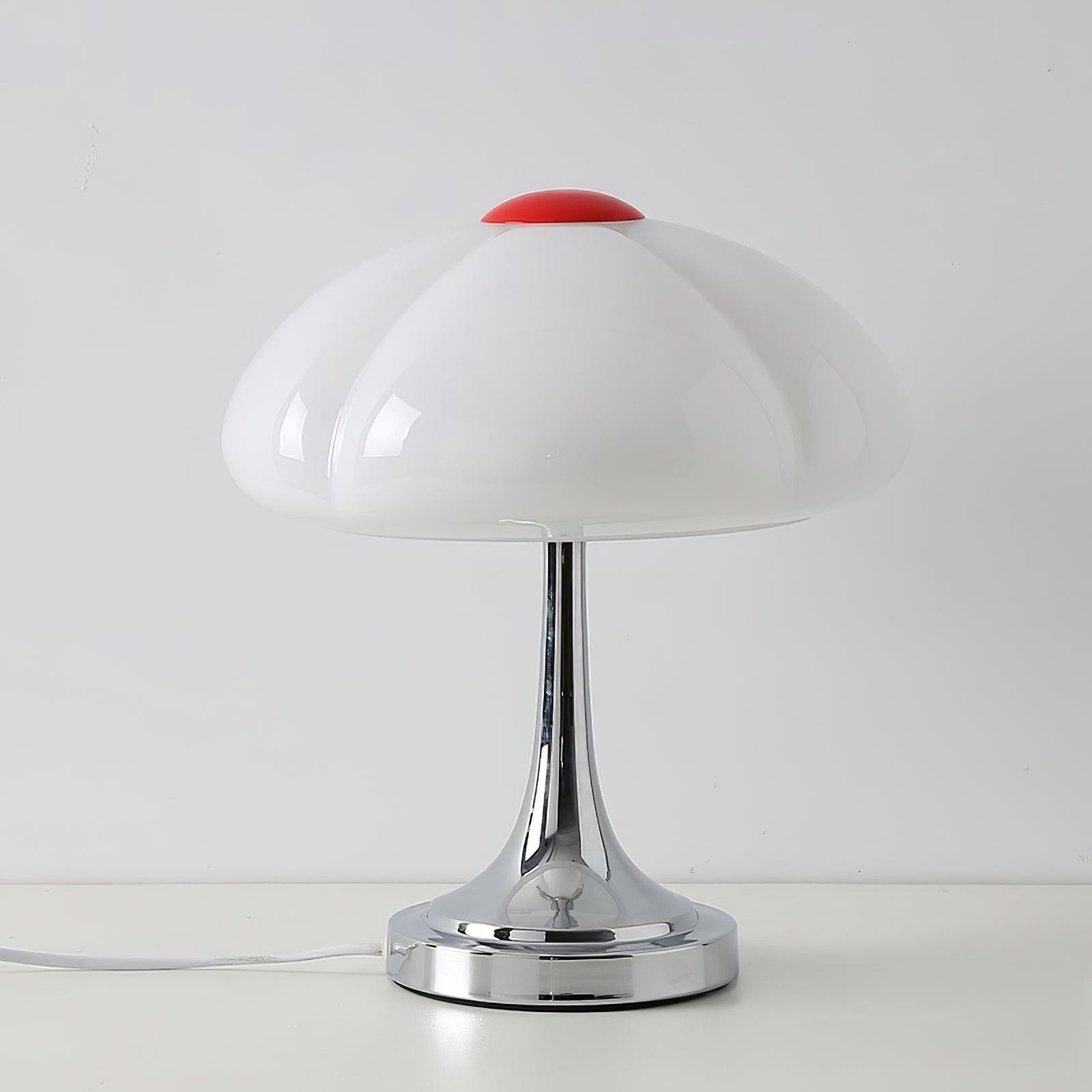 Crèmekleurige glazen paddestoel tafellamp HL883