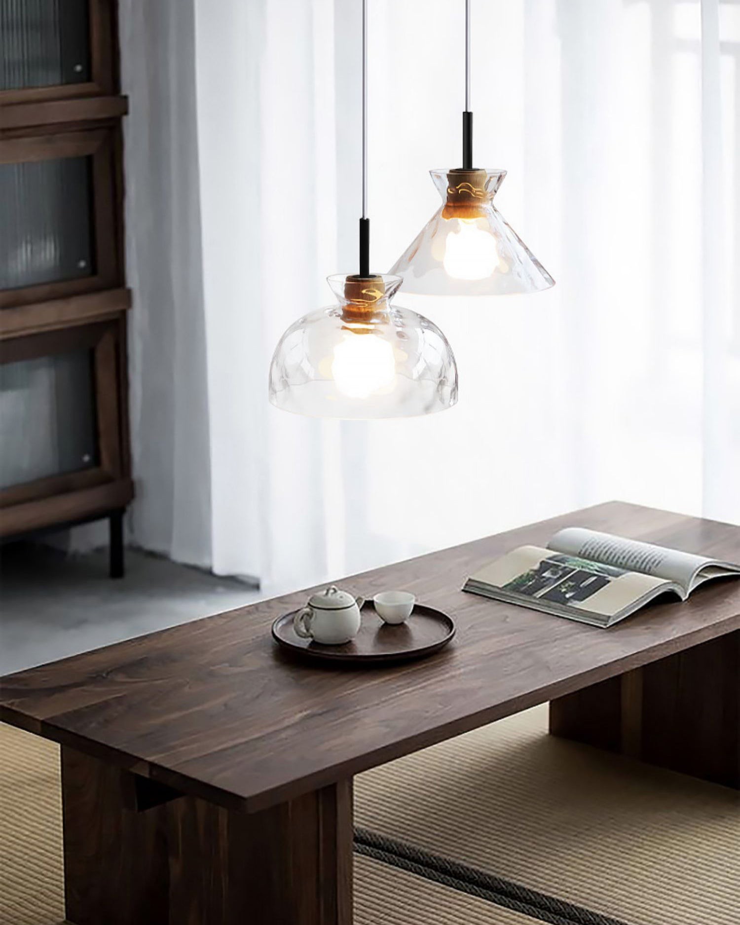 Moderne Water Ripple Transparante Glazen Hanglamp HL798