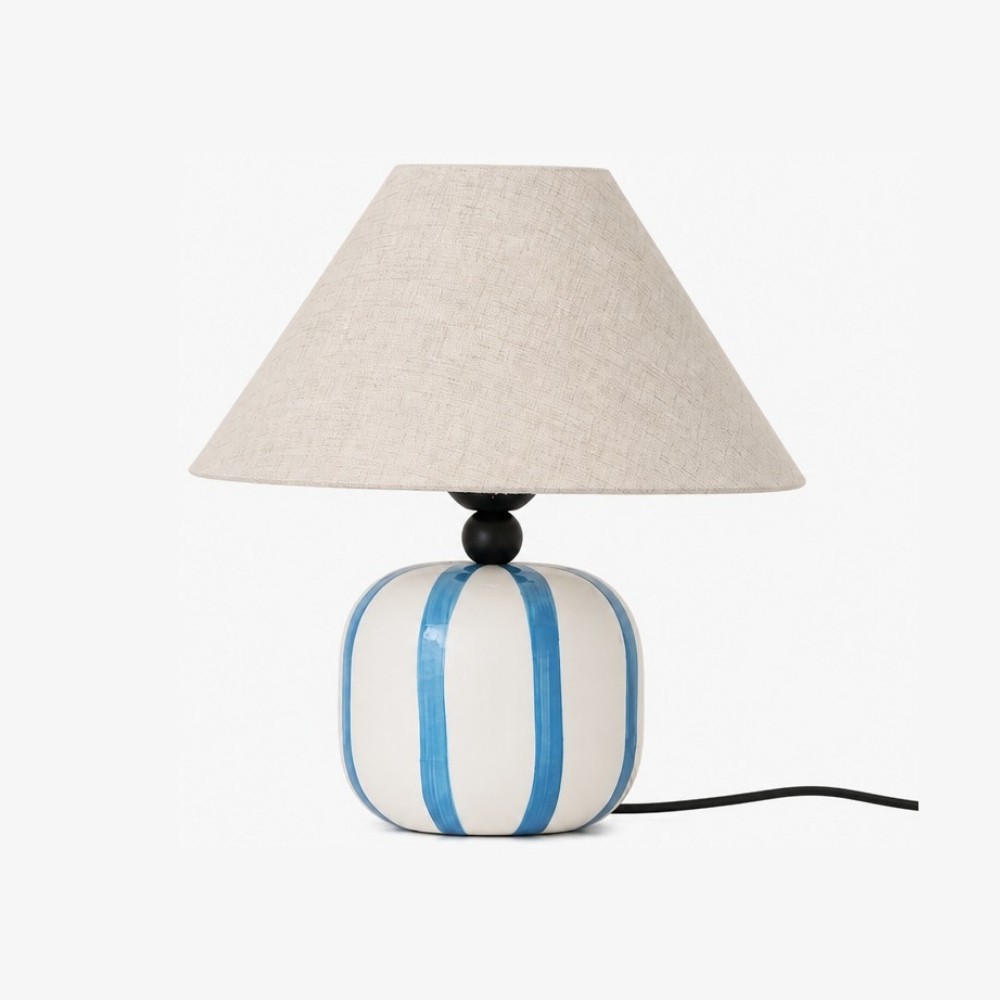 Ceruna keramische tafellamp met stoffen lampenkap - moderne minimalistische lamp voor lees- of loungeruimtes HL3611