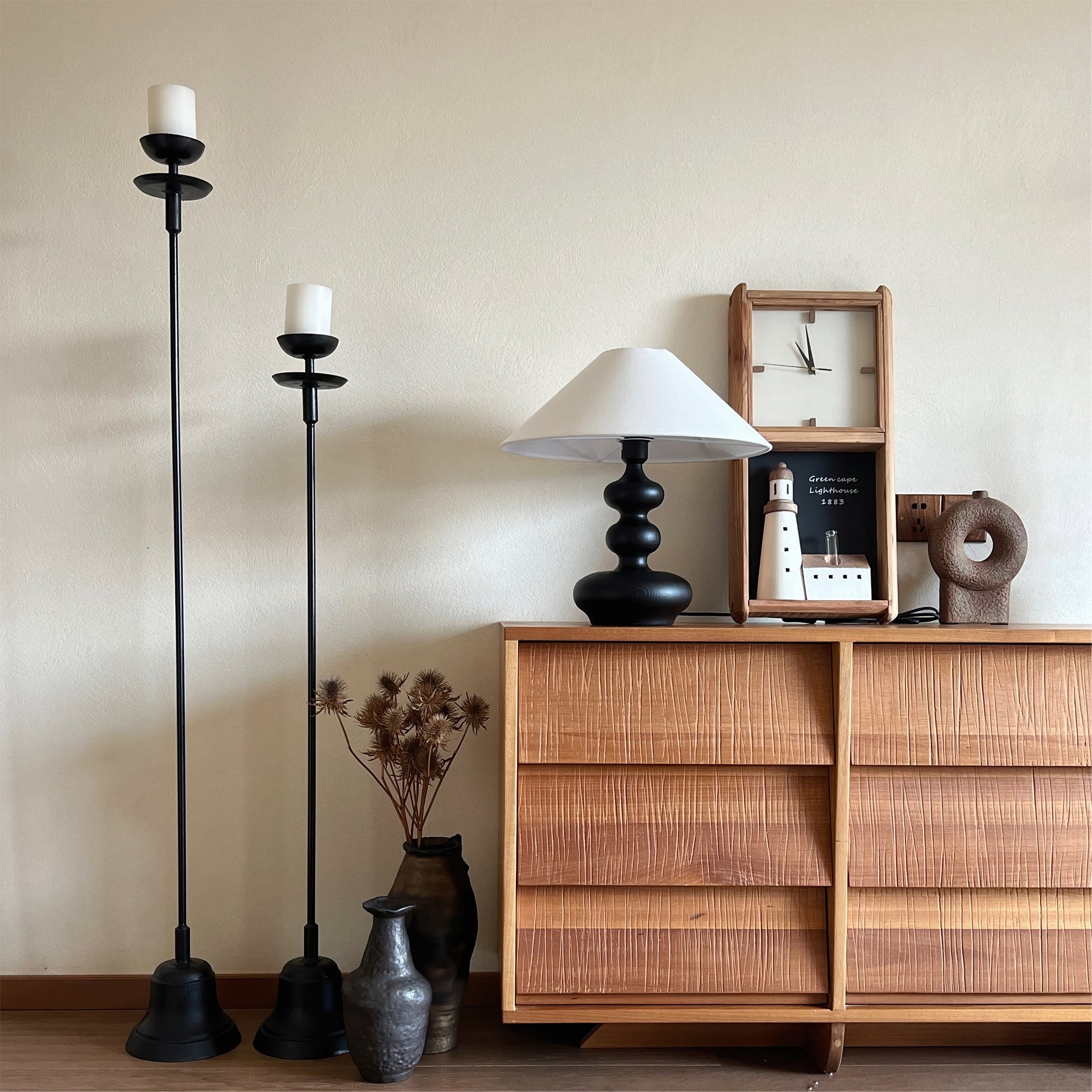 Nordic Retro Massief Houten Tafellamp HL472
