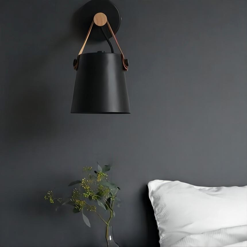 Scandinavische houten riememmer wandlamp HL62