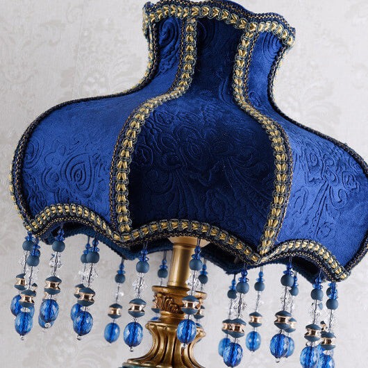 Palace Decoration Design Donkerblauwe Stoffen Tafellamp HL875
