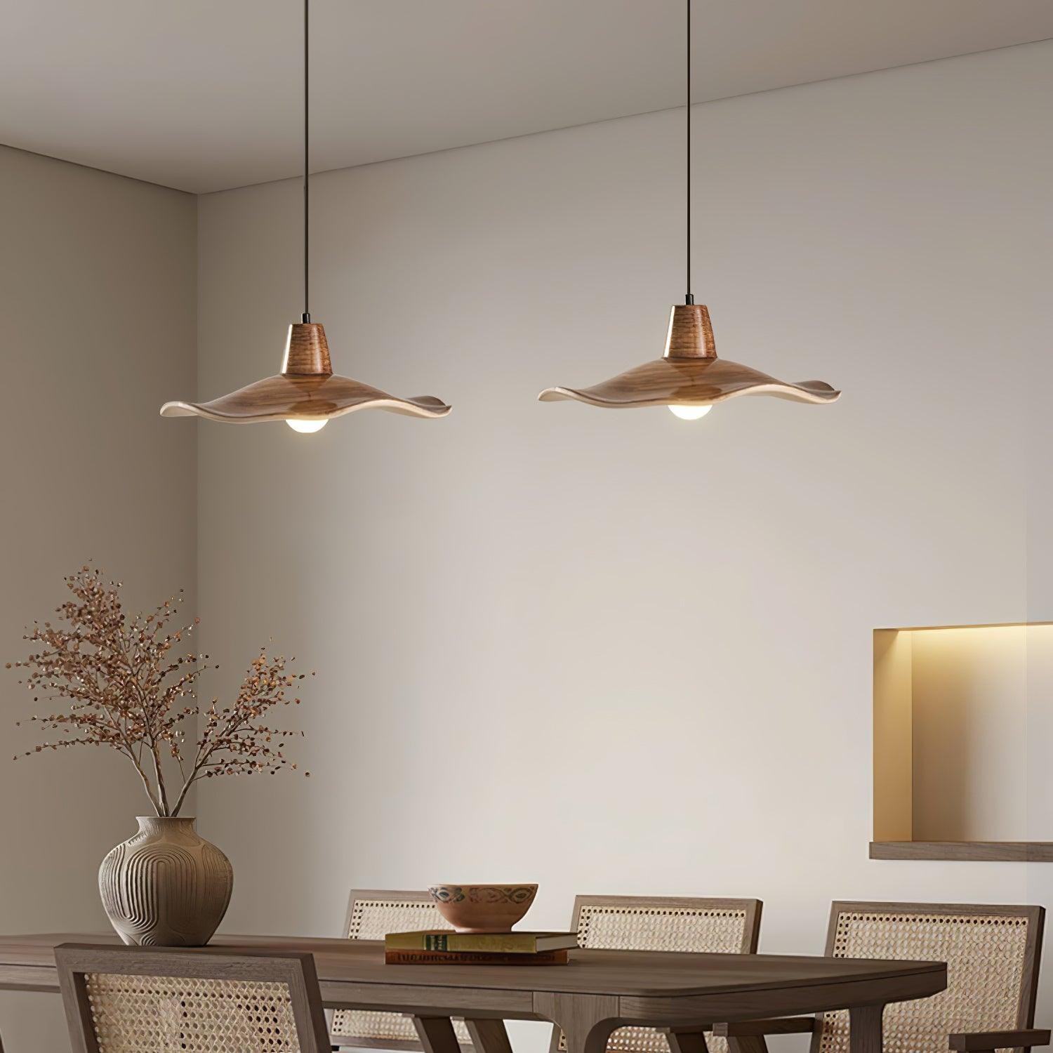 Zwarte imitatie walnoot houtnerf keuken hanglamp HL864