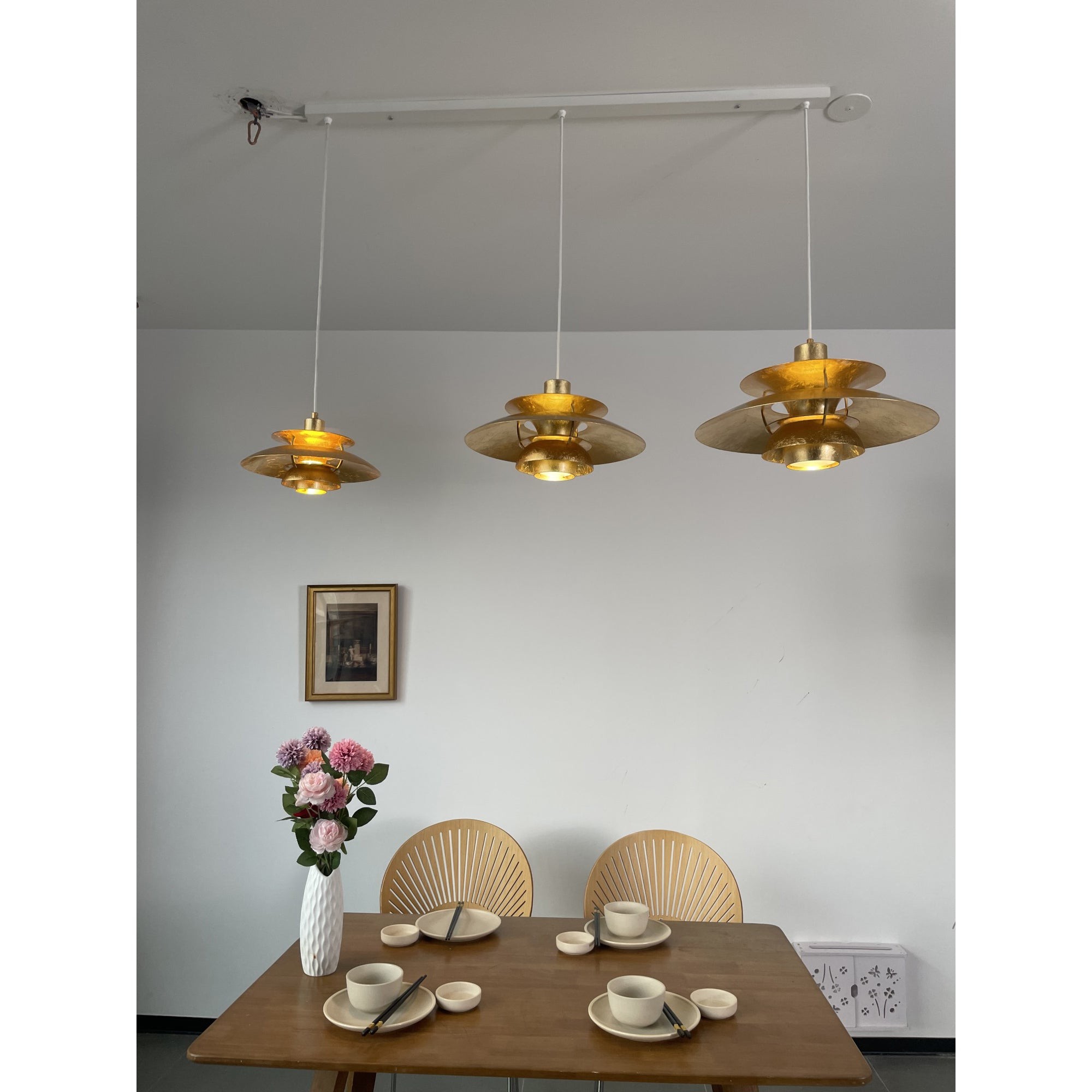 Hanglamp HL3315 met gouden folie