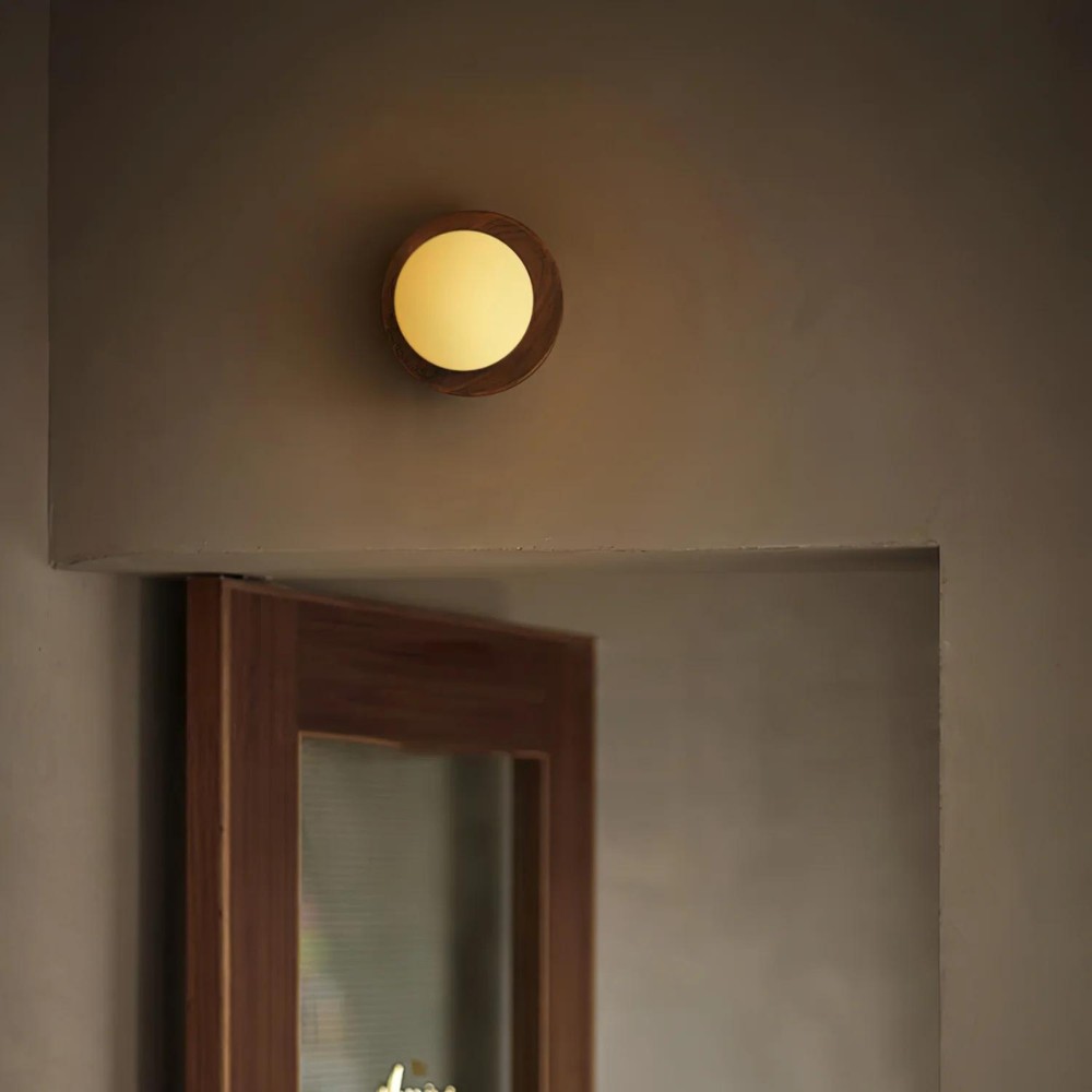 Scandinavische minimalistische LED-wandlamp van natuurlijk hout HL3333