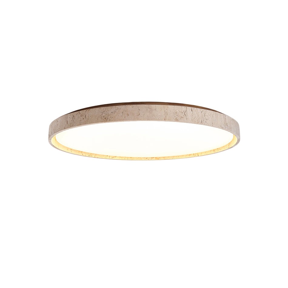 Ultradunne ronde plafondlamp van travertijn HL3243