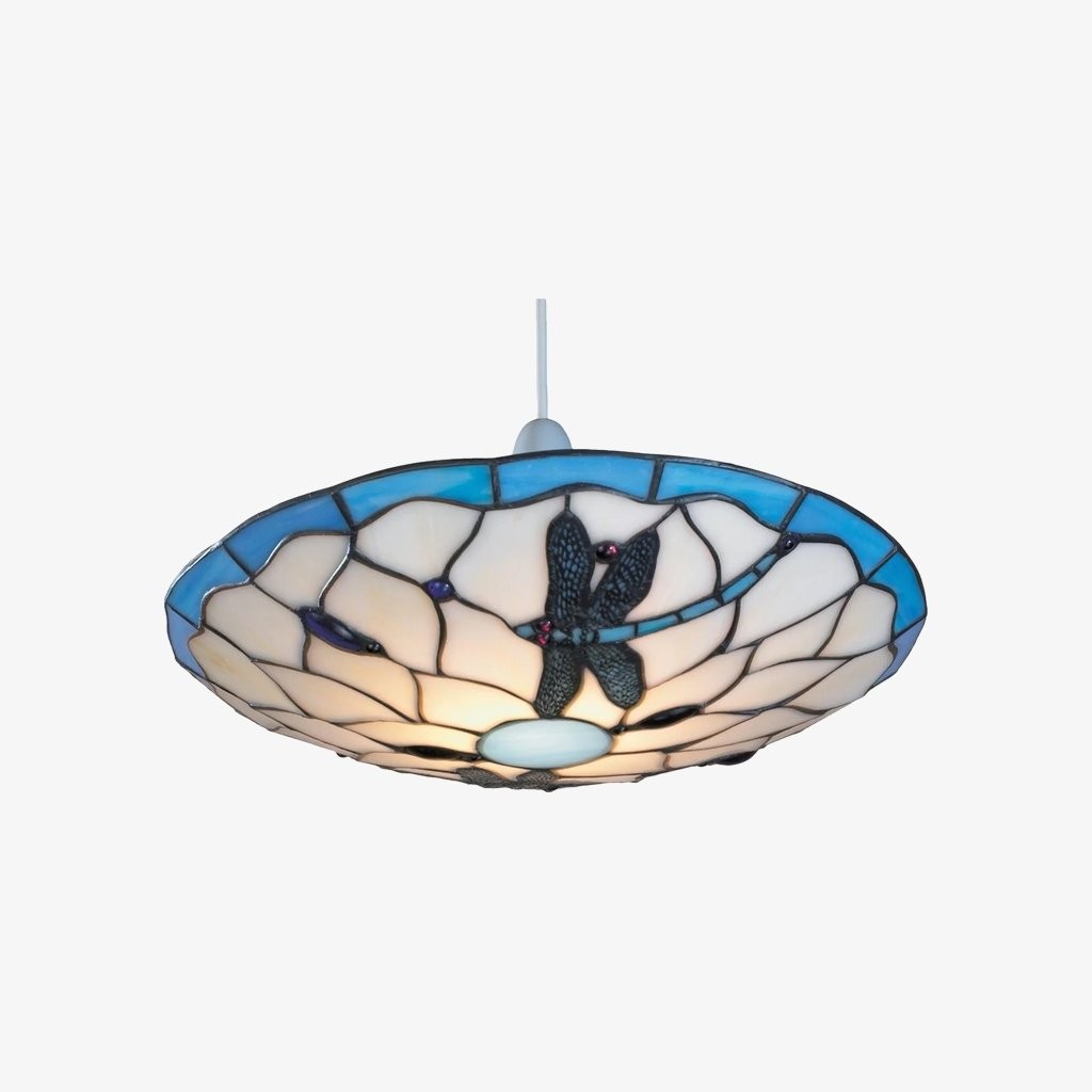 TF Butterfly hanglamp - Decoratieve hanglamp met glas-in-lood voor slaapkamer of hal HL2027