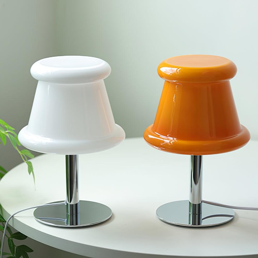 Crèmekleurige creatieve onregelmatige cilindrische tafellamp HL715