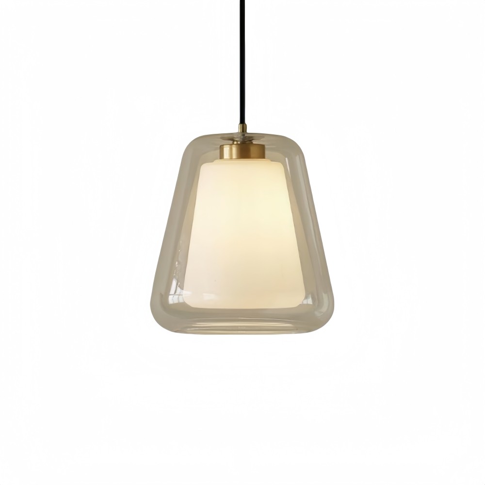 Hanglamp met dubbel glas - modern flesontwerp voor de keuken HL1317