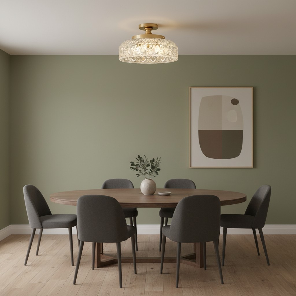 Zenarivo Vintage Plafondlamp met Bloemenmotief en Glazen Zijdelingse Plafondmontage - Moderne Cabine Stijl voor Woonkamer HL2437