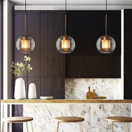 Vintage Glazen Hanglamp Industriele Woonkamer HL41