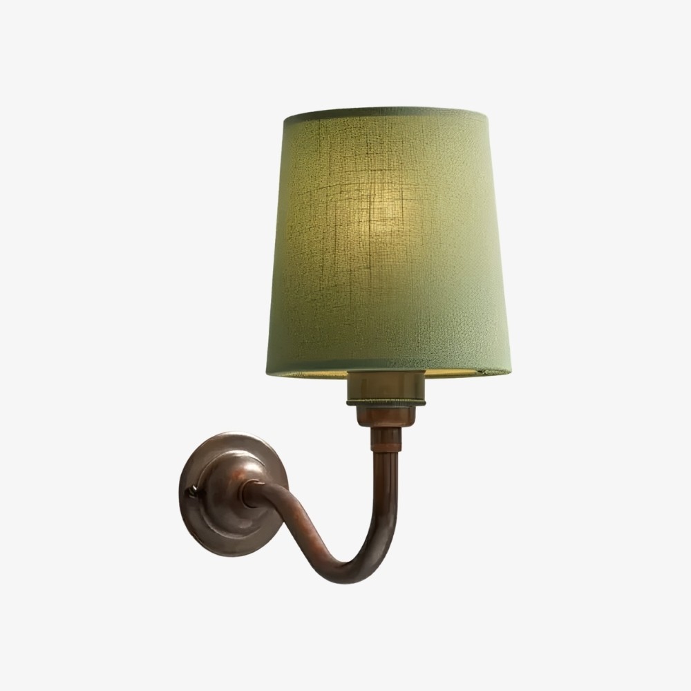 Vintage Cottaloy wandlamp met gebogen arm en stoffen bekleding voor de woonkamer of slaapkamer HL3579