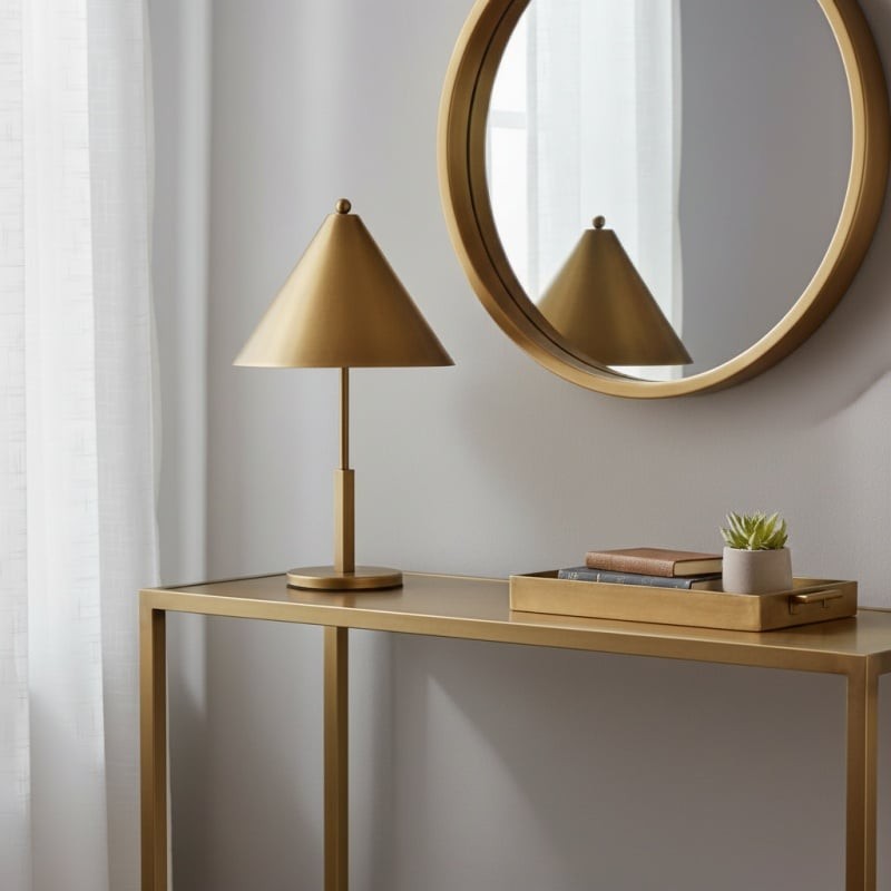 Aurecyl Tafellamp - Slanke, taps toelopende metalen tafellamp met vintage-look voor de woonkamer HL1853