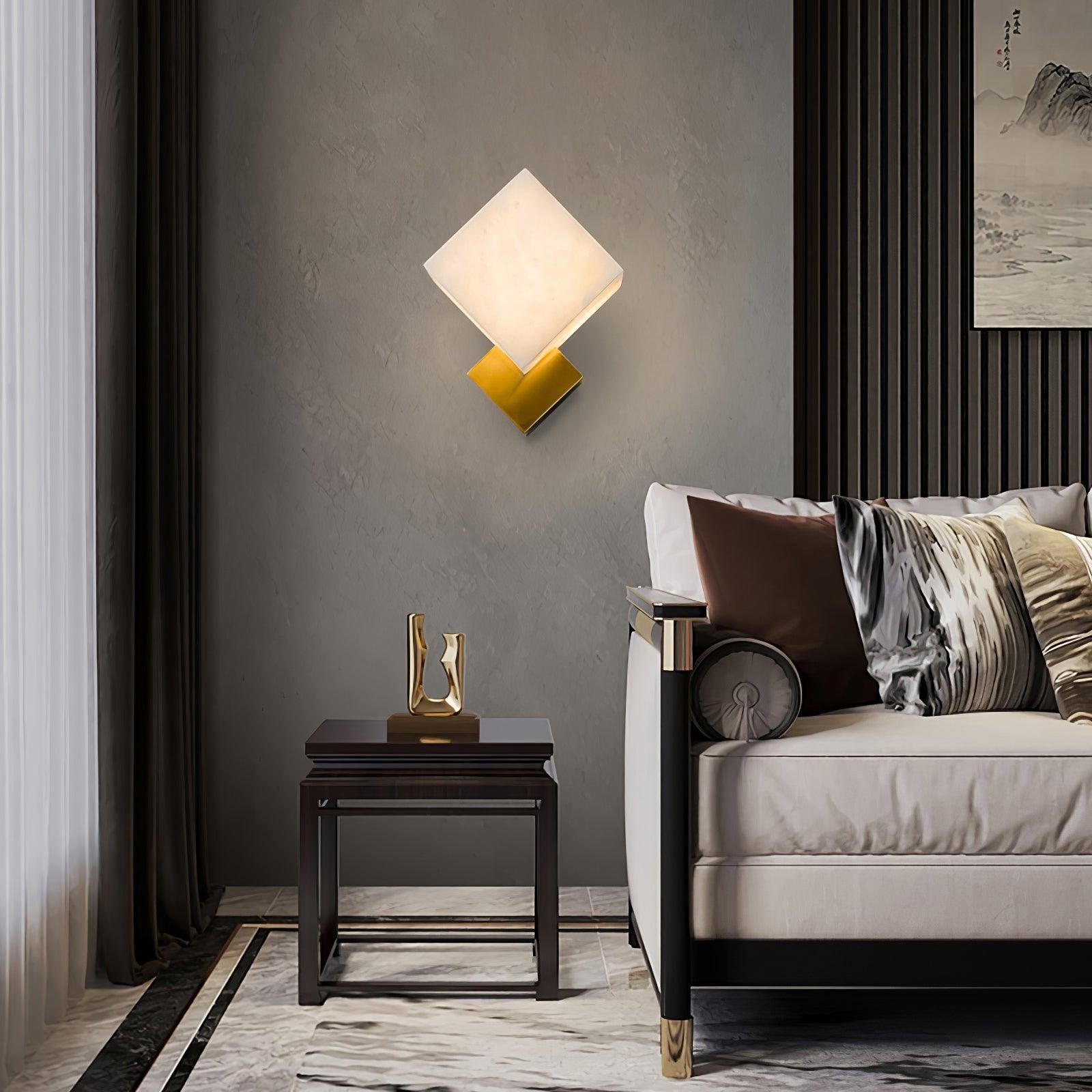 Blokvormige alabaster wandlamp HL2940