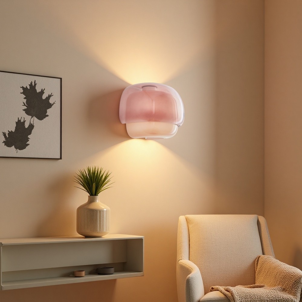 Clinco Kleurrijke glazen wandlamp - moderne dubbele bolvormige bedlamp HL1096