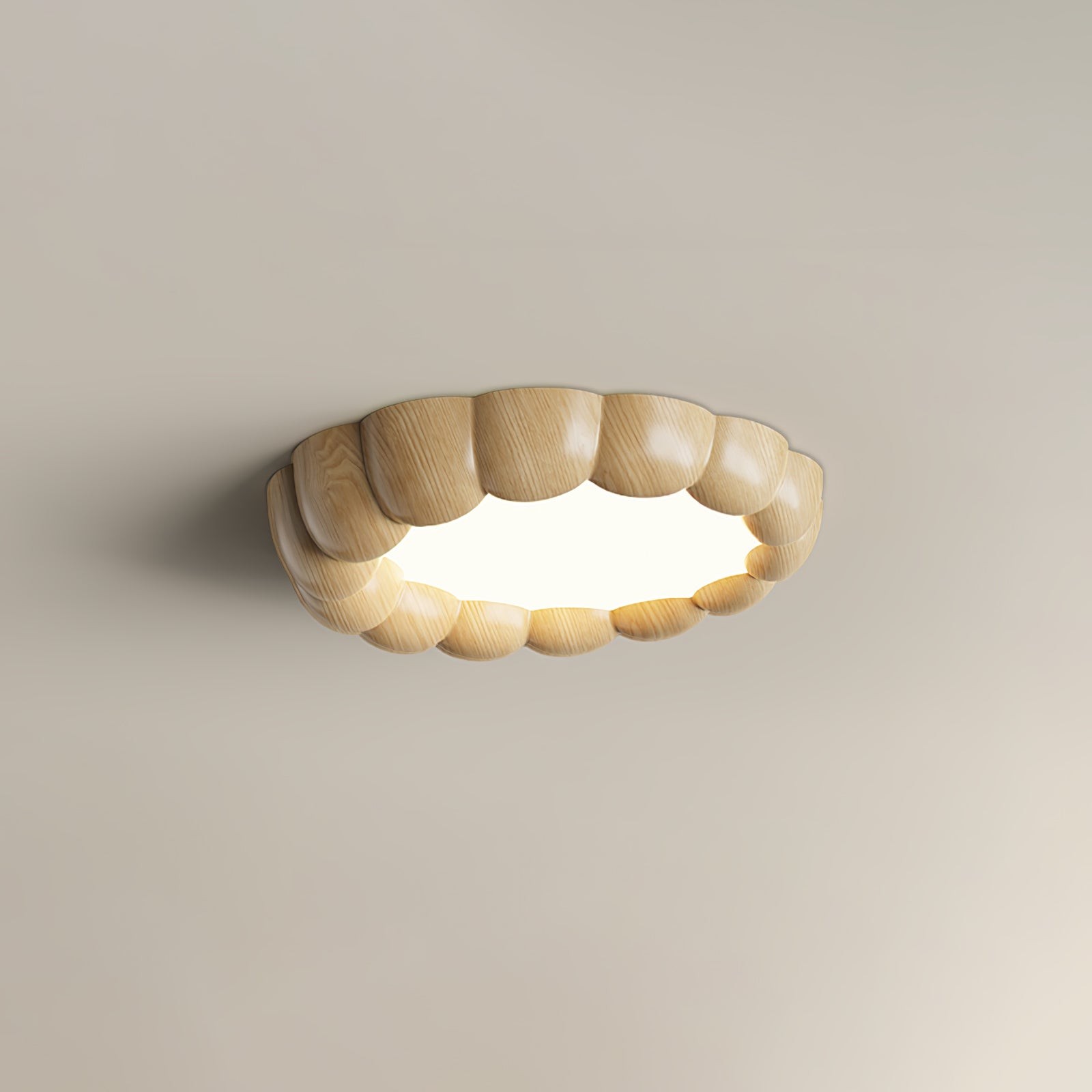 Plafondlamp met imitatiehouten rimpel HL441