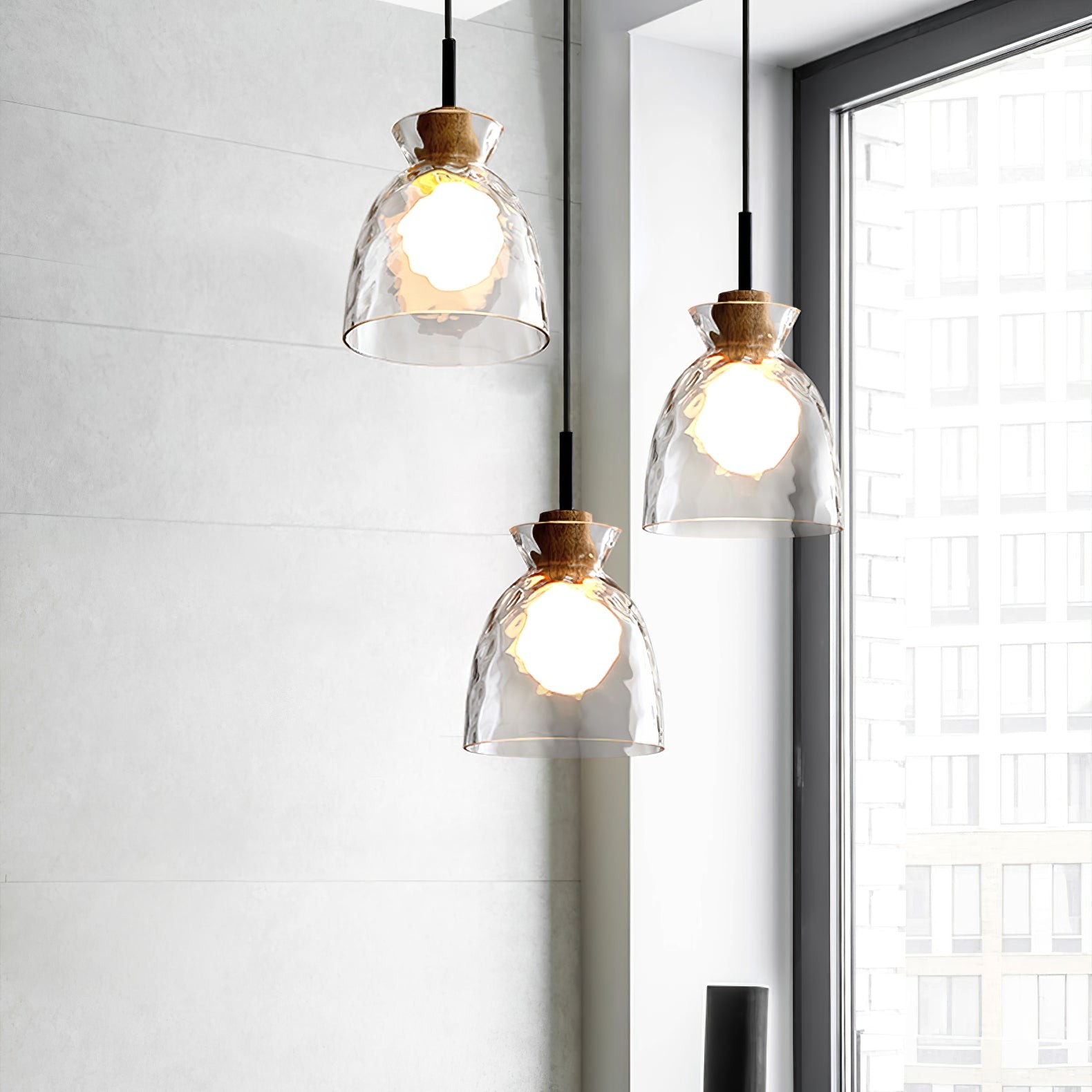 Moderne Water Ripple Transparante Glazen Hanglamp HL798