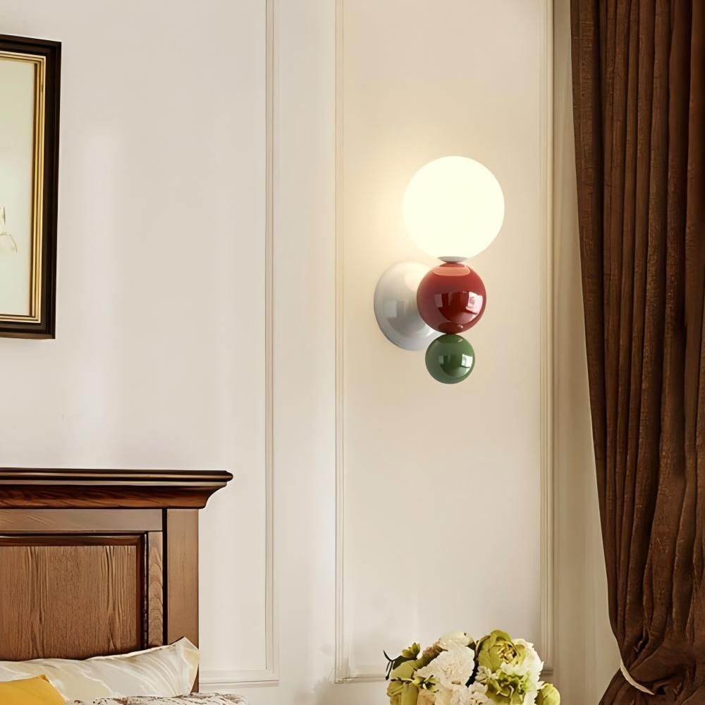 Kleurrijke Crèmekleurige Bolvormige Wandlamp HL321