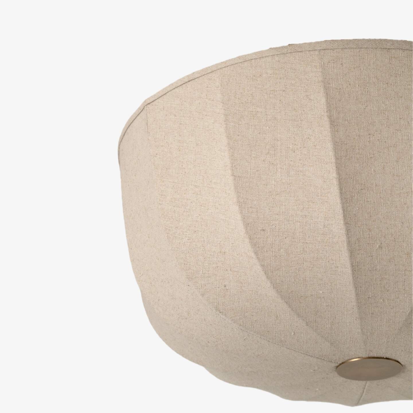 Loomis plafondlamp – Moderne plafondlamp voor woonkamers met een kap van getextureerd linnen en verouderd messing HL2285