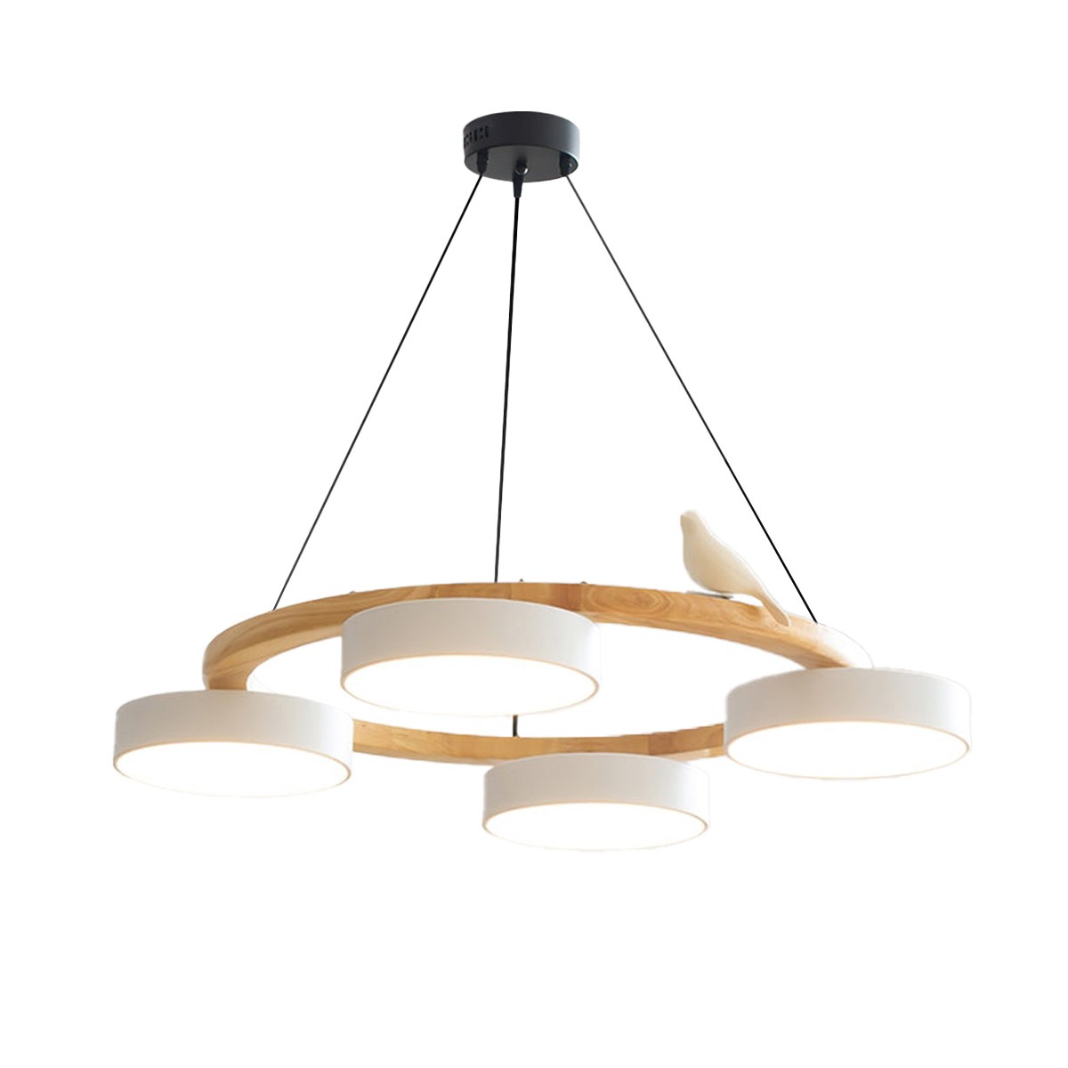 Creatieve Houten Vogel Kleurrijke Ronde Kroonluchter HL926