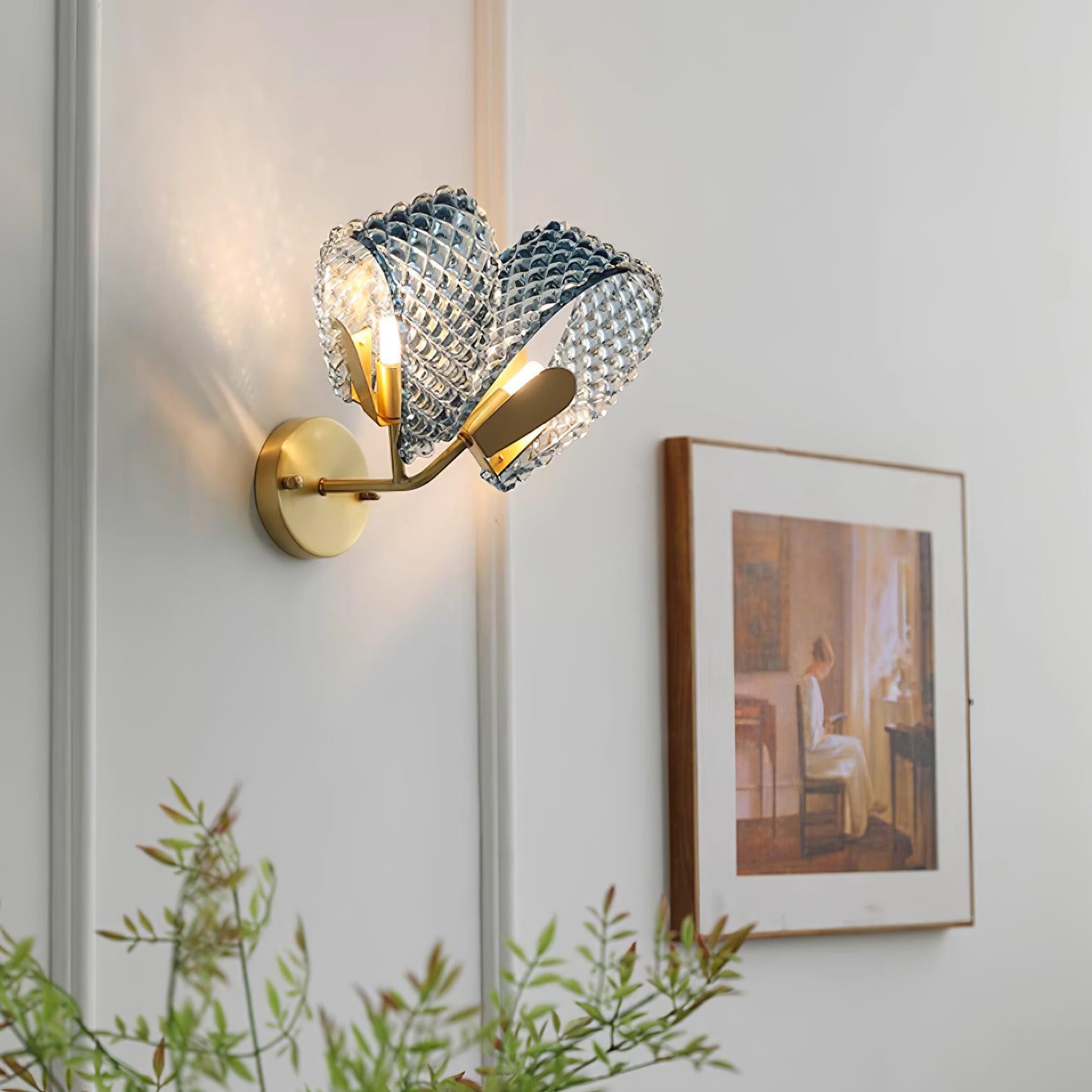 Creatieve Licht Luxe Blauwe Lint Wandlamp HL381