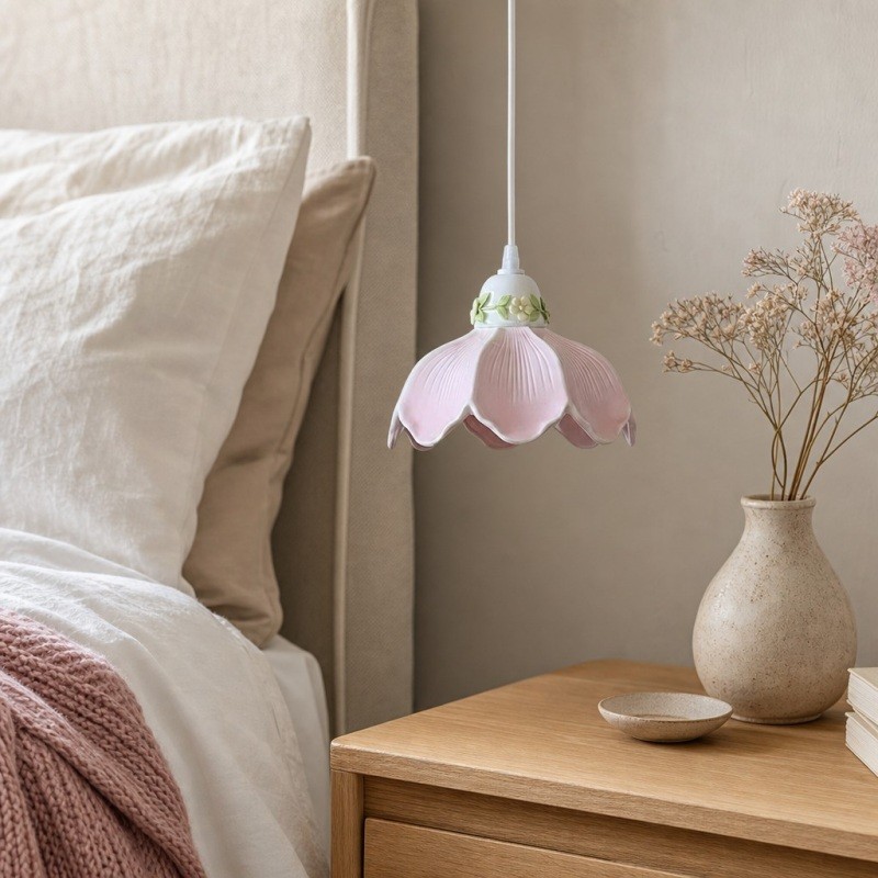 Cazelle bloemenhanglamp - Romantische verlichting voor de slaapkamer HL3592