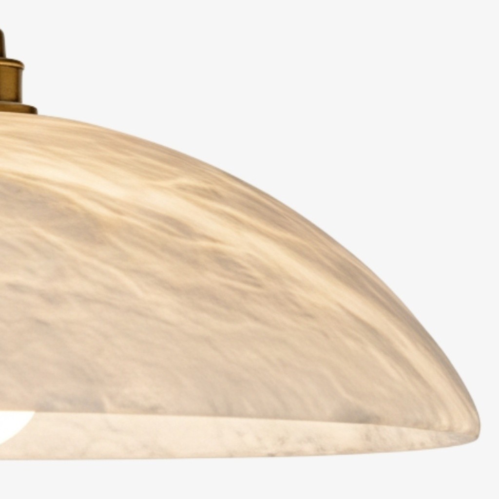Alariv Elegante Alabaster Dome Hanglamp - Moderne Steenverlichting voor Eet- of Woonkamer HL2500