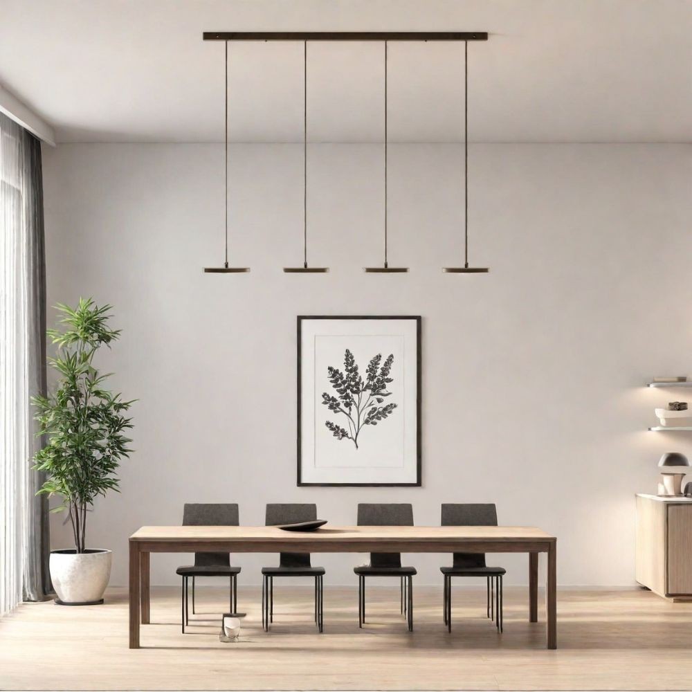 Schijfvormige Moderne Hanglamp - Zwart Wit LED Ontwerp HL1051