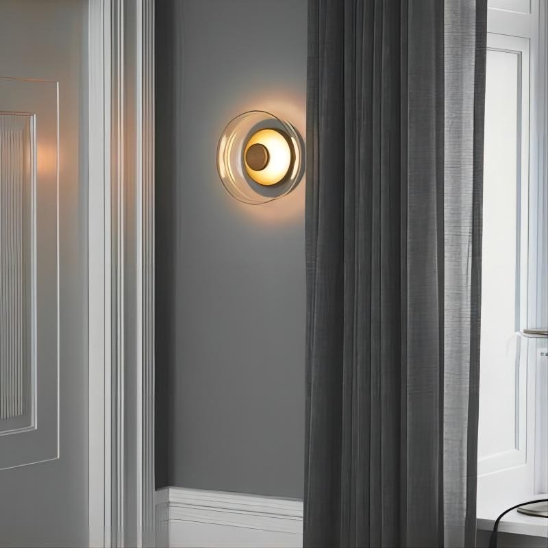 Goud LED Blossi Wandlamp Rond Glas