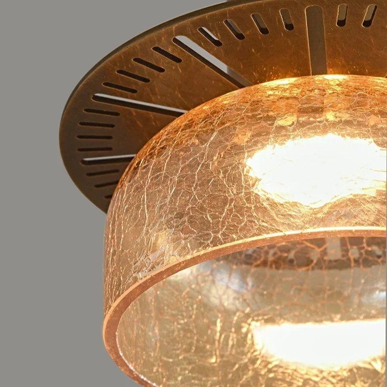 Retro hanglamp van gebarsten glas HL1253
