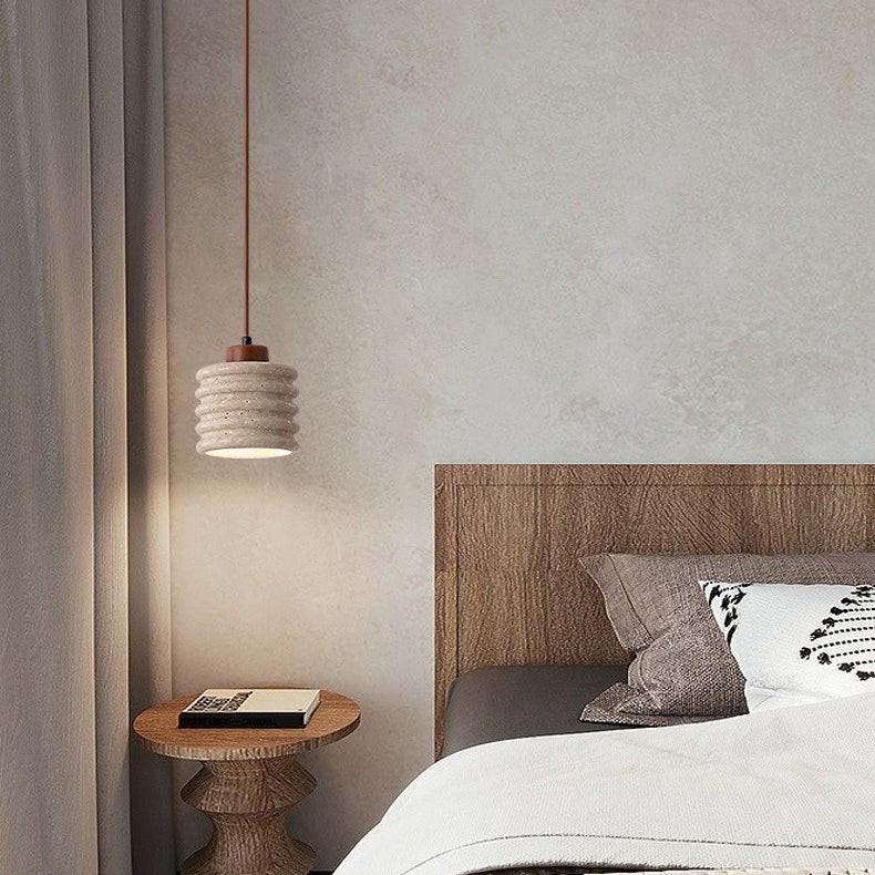 Traditionele retro cilindrische hanglamp van massief hout HL868