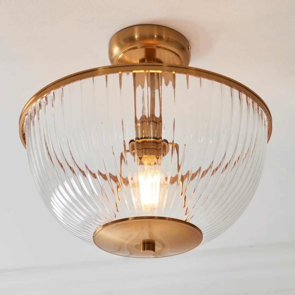 Luntra geribbelde glazen inbouwspot - elegante plafondlamp voor gangen en slaapkamers HL2164