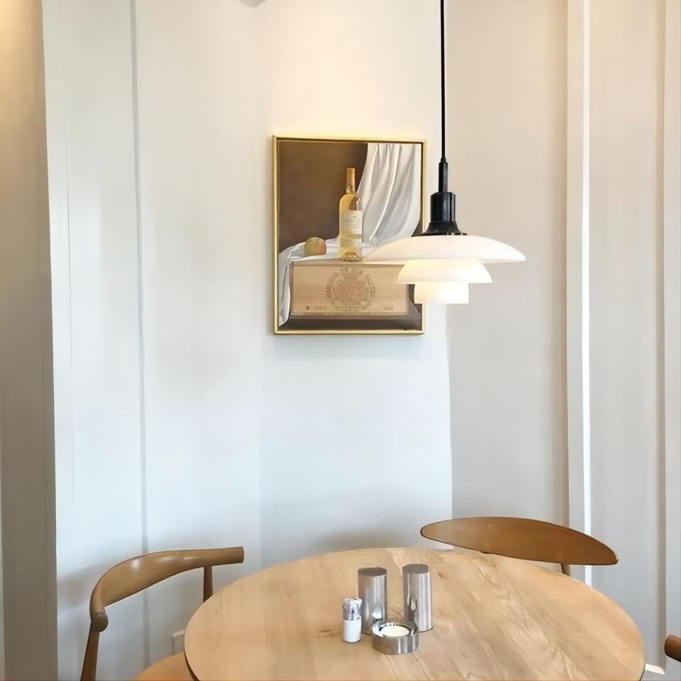 Klassieke Opaalglas Eettafel Hanglamp