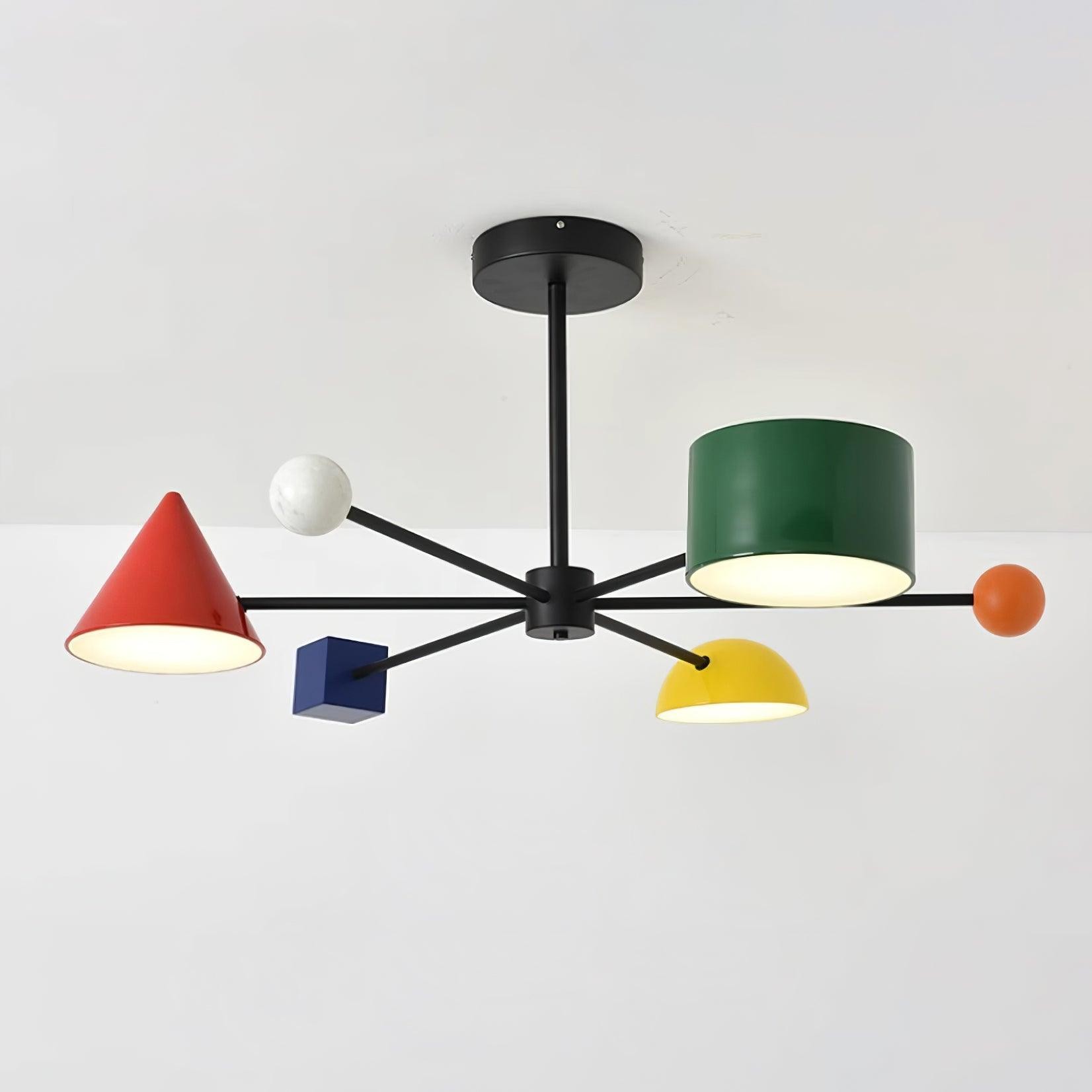 Geometrische kleurrijke plafondlamp HL525