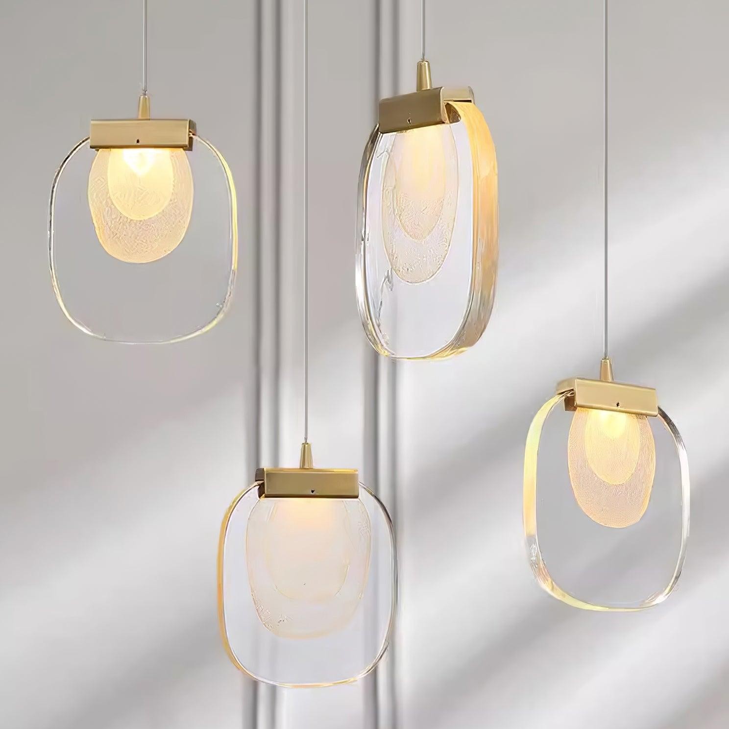Glazen rimpel hanglamp HL532