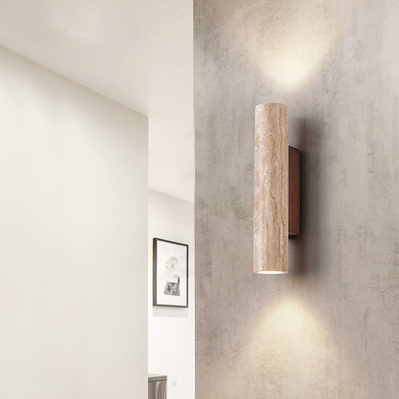 Japandi Tube Travertine Minimalistische Wandlamp HL1286